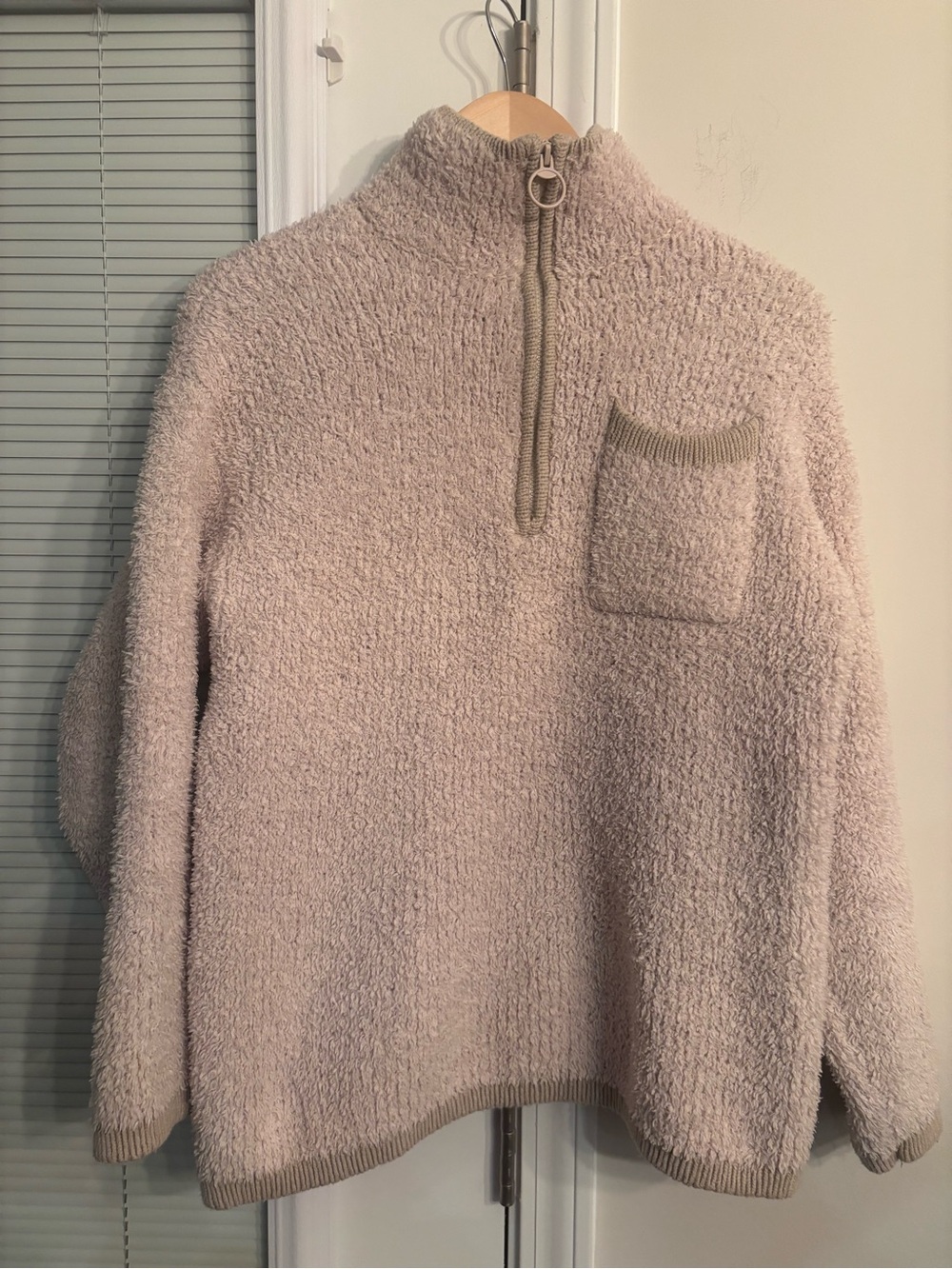 aerie Plush Half-Zip Turtleneck Sweater in Light Taupe